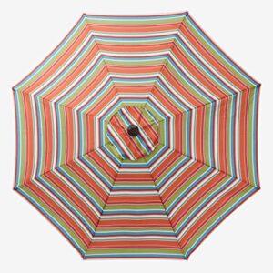 brylanehome 9' tilt-and-crank umbrella 9 foot heavy duty fade-resistant tilting shade, covert breeze multicolored