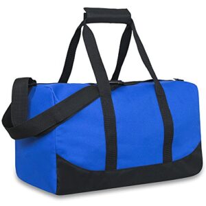 30 liter, 17 inch canvas duffle bags for men and women – travel weekender overnight carry-on shoulder duffel tote bags (blue)
