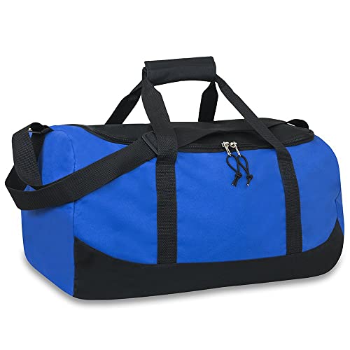 30 Liter, 17 Inch Canvas Duffle Bags for Men and Women – Travel Weekender Overnight Carry-On Shoulder Duffel Tote Bags (Blue)