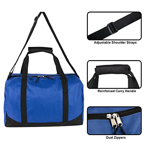 30 Liter, 17 Inch Canvas Duffle Bags for Men and Women – Travel Weekender Overnight Carry-On Shoulder Duffel Tote Bags (Blue)
