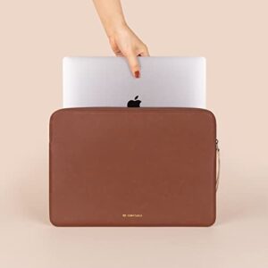 Comfyable Leather Laptop Sleeve Compatible with 16 Inch MacBook Pro & 15 Inch MacBook Air (Loose Fit) M2 2023, Brown