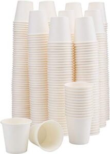 nicunom 400 count white paper bath cups, 2 oz small paper disposable bathroom, espresso, mouthwash cups, disposable paper cups for coffee, water, tea, juice