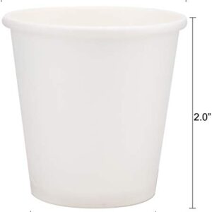 Nicunom 400 Count White Paper Bath Cups, 2 oz Small Paper Disposable Bathroom, Espresso, Mouthwash Cups, Disposable Paper Cups for Coffee, Water, Tea, Juice