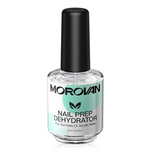 morovan acid free nail dehydrator - professional dehydrator nail prep for uv gel nail polish acrylic nails fast dry dehydrator nails 0.5 oz natural nail primer dehydrator base varnish manicure bonder