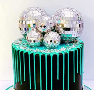 jevenis disco ball cake decoration 70's disco cake decoration disco ball toppers saturday night fever party supplies disco ball dance birthday party supplies