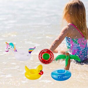 SAVITA 14pcs Inflatable Drink Holders with 1 pcs Air Pump, Cute Cup Coasters Drink Floats for Summer Pool Party Decorations, Fun Tub Toys for Kids