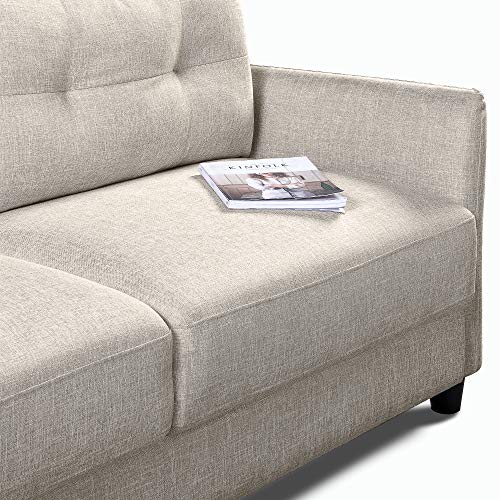 ZINUS Ricardo Sofa Couch / Tufted Cushions / Easy, Tool-Free Assembly, Beige