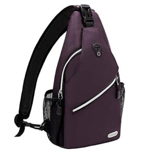 mosiso mini sling backpack,small hiking daypack travel outdoor casual sports bag, purple