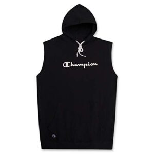 champion big and tall sleeveless hoodies for men – mens popover workout hoodies black