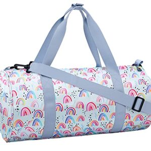 Choco Mocha Kids Duffle Bag Girls Rainbow Duffle Bag for Kids Travel Bag Toddler Girls Overnight Bag Kids Duffel Bags for Little Girl Weekender Weekend Gym Sleepover Bag Blue