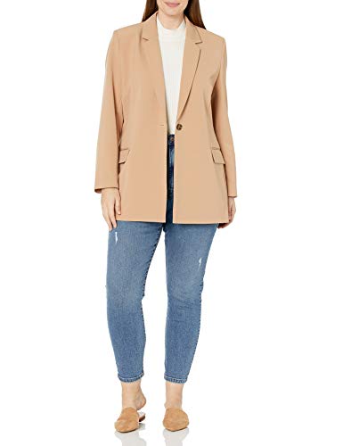 The Drop Women's Blake Long Blazer, Praline, 3X