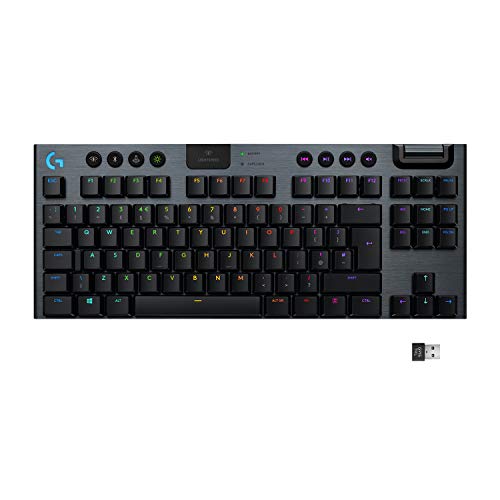 Logitech G915 TKL Tenkeyless Lightspeed Wireless RGB Mechanical Gaming Keyboard, Low Profile Switch Options, Lightsync RGB, Advanced Wireless and Bluetooth Support - Linear