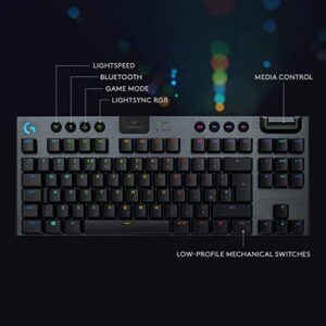 Logitech G915 TKL Tenkeyless Lightspeed Wireless RGB Mechanical Gaming Keyboard, Low Profile Switch Options, Lightsync RGB, Advanced Wireless and Bluetooth Support - Linear