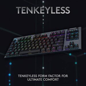 Logitech G915 TKL Tenkeyless Lightspeed Wireless RGB Mechanical Gaming Keyboard, Low Profile Switch Options, Lightsync RGB, Advanced Wireless and Bluetooth Support - Linear