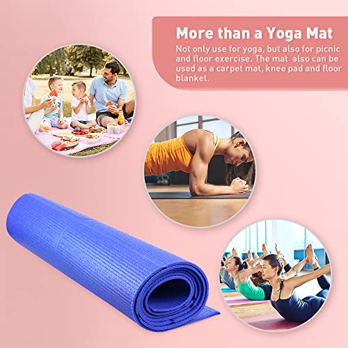 JBM Folding Yoga Mat 68''L x 24''W x 1/4 Inch Thick Travel Yoga Mat for Yoga,Pilates, Meditation and Floor Workouts