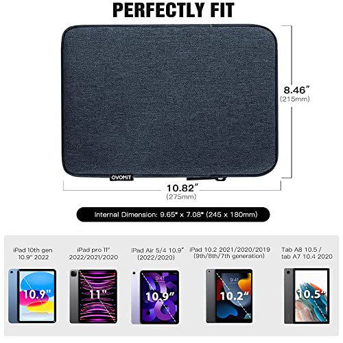 TiMOVO 9-11" Tablet Sleeve Case for iPad 10.2 2021-2019, iPad 10th Generation 2022, iPad Air 5/4 10.9, iPad Pro 11 2022-2018, Galaxy Tab S9/S8/A8/A7 2023, Protective Bag Fit Smart Keyboard, Space Gray