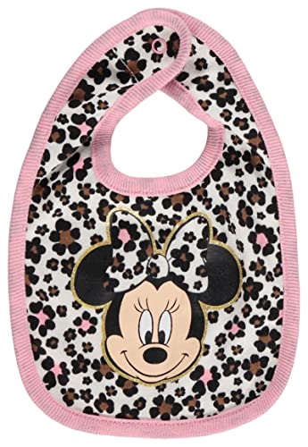 Disney Minnie Mouse Newborn Baby Girls 4 Piece Outfit Set: Bodysuit Pants Bib Hat Pink 3-6 Months