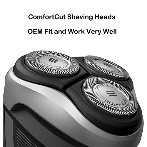 SH30 Replacement Heads for Philips Norelco Series 3000, 2000, 1000 Shavers and S738 Click and Style, ComfortCut Shaving Heads 6 Pack