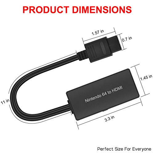 Azduou N64 to HDMI Converter Converts N64 Game Console Video Signal to HDMI Signal Easily Connect The Game Console to HDTV Adapter/Converter（Support N64，SNES，SFC，NGC）