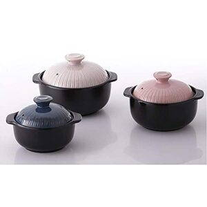 Kitchen Flower Lucia Natural Glazed Ceramic Porcelain Cookware Hot Pot (Sugar Pink 1000ml)