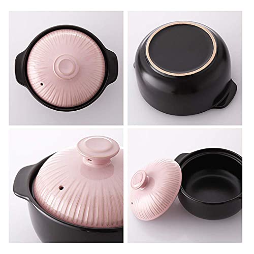 Kitchen Flower Lucia Natural Glazed Ceramic Porcelain Cookware Hot Pot (Sugar Pink 1000ml)