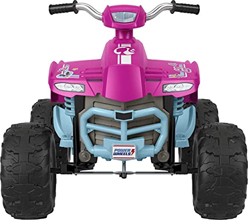 Power Wheels Power Wheels Barbie Pink Racing ATV, 12V battery-powered ride-on vehicle for preschool kids ages 3-7 years (Amazon Exclusive)