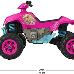 Power Wheels Power Wheels Barbie Pink Racing ATV, 12V battery-powered ride-on vehicle for preschool kids ages 3-7 years (Amazon Exclusive)