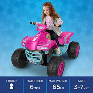 Power Wheels Power Wheels Barbie Pink Racing ATV, 12V battery-powered ride-on vehicle for preschool kids ages 3-7 years (Amazon Exclusive)