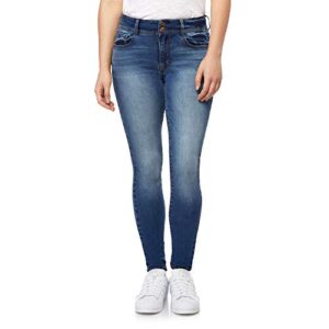 wallflower women's size flirty curvy skinny high rise insta stretch juniors jeans (standard, pia, 16 plus