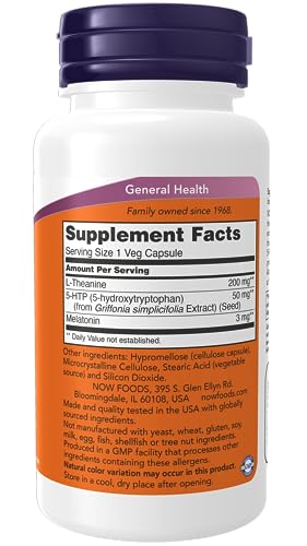 NOW Supplements, Sleep Regimen 3-In-1, With Melatonin, 5-HTP and L-Theanine, Restful Sleep Blend*, 90 Veg Capsules