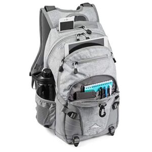 High Sierra Loop Backpack, Travel, or Work Bookbag with tablet sleeve, One Size, Silver Heather