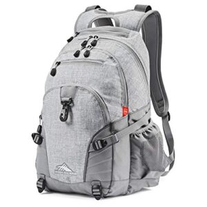 High Sierra Loop Backpack, Travel, or Work Bookbag with tablet sleeve, One Size, Silver Heather