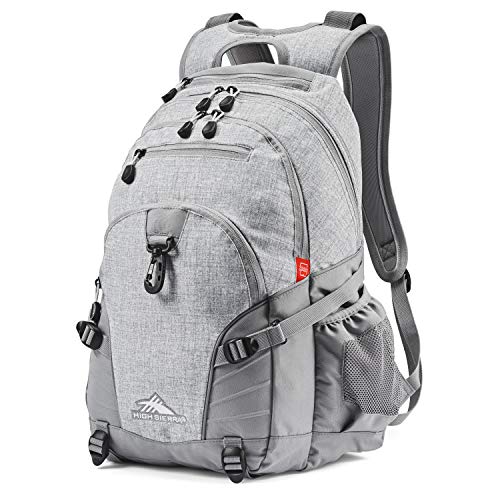 High Sierra Loop Backpack, Travel, or Work Bookbag with tablet sleeve, One Size, Silver Heather