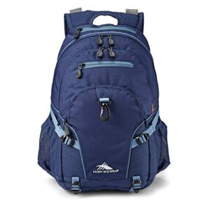 High Sierra Loop Backpack, Travel, or Work Bookbag with tablet sleeve, One Size, True Navy/Graphite Blue