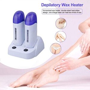 Nynelly Portable Double Depilatory Roll on Wax Warmer with Heater Base for Women Men Hair leg,Armpit,Bikini