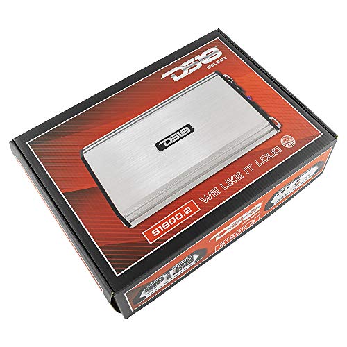 DS18 S-1600.2/SL Car Audio Amplifier – 2 Channel, Full Range, Class AB, 1600 Watts (Silver)