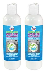 heavy duty washing machine cleaner - 2 treatments/bottle helps remove odor causing residue and the smell of stagnant water even behind the drum of your front or top load washing machine - 2 pack