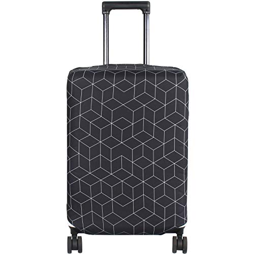 HYPER VENTURE Washable Luggage Cover - Fashion Suitcase Protector Fits 18-22 Inch Luggage (Black Maze, S)