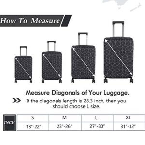 HYPER VENTURE Washable Luggage Cover - Fashion Suitcase Protector Fits 18-22 Inch Luggage (Black Maze, S)