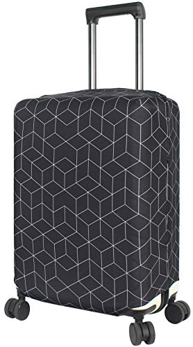 HYPER VENTURE Washable Luggage Cover - Fashion Suitcase Protector Fits 18-22 Inch Luggage (Black Maze, S)