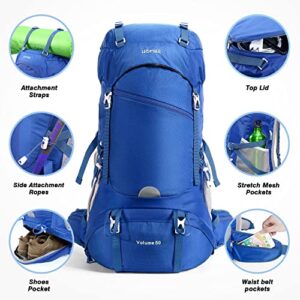 HOMIEE 50L Hiking Backpack Travel Bag Waterproof Camping Climbing Daypack Outdoor Sports Rucksack Backpacks with Rain Cover