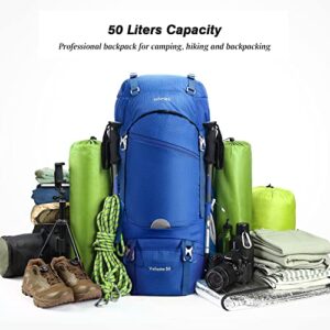 HOMIEE 50L Hiking Backpack Travel Bag Waterproof Camping Climbing Daypack Outdoor Sports Rucksack Backpacks with Rain Cover