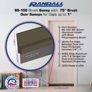 Brown Aluminum with 3/4" Black Brush Door Sweep (4 FT Brown)