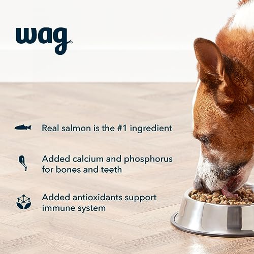 Amazon Brand – Wag Dry Dog Food, Salmon and Brown Rice, 5 lb Bag (Packaging May Vary)