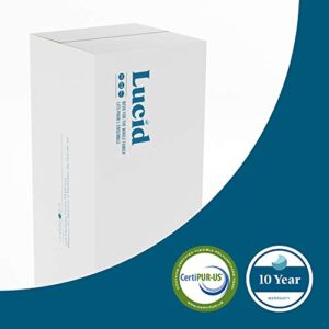LUCID 12 Inch Twin Mattress – Medium Memory Foam Mattress – Bamboo Charcoal Foam – Gel Infused – Hypoallergenic Foam Mattress – Bed-in-A-Box- CertiPUR-US Certified,White