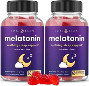 melatonin gummies for kids & adults | natural sleep aid drug-free, vegan berry flavor kids melatonin gummy supplement | 120 sleep gummies | 2.5mg, 5mg or 10mg dose | sleeping pills substitute (2-pack)