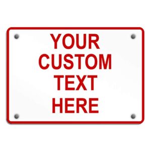 aluminum weatherproof metal sign multiple sizes custom personalized text here white red danger horizontal street signs 10x7inches