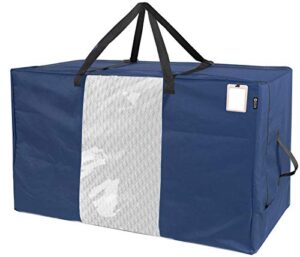 hyper venture folding mattress storage bag - durable carry case fits for tri-fold up to 6 inches queen mattress, navy