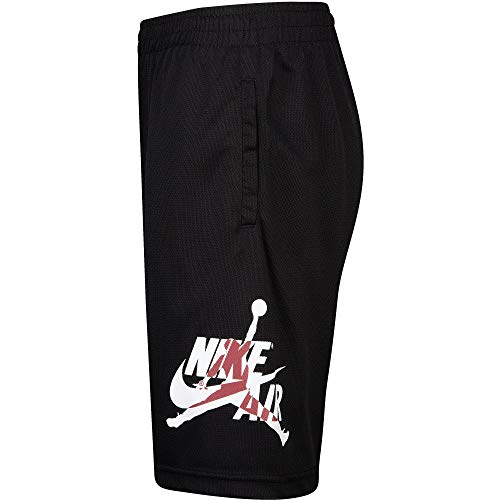 Nike Boy`s Air Jordan Jumpman Classics Shorts (Black(95A126-023)/Gym Red/White, Large)