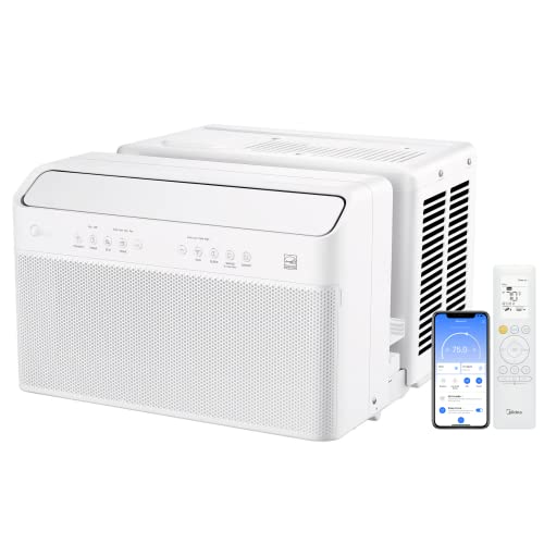 Midea 12,000 BTU U-Shaped Smart Inverter Window Air Conditioner–Cools up to 550 Sq. Ft., Ultra Quiet with Open Window Flexibility, Works with Alexa/Google Assistant, 35% Energy Savings, Remote Control